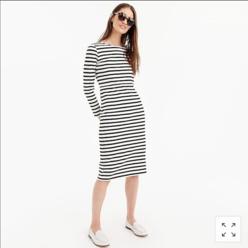 New J.Crew Long Sleeve Striped Shirt Dress
